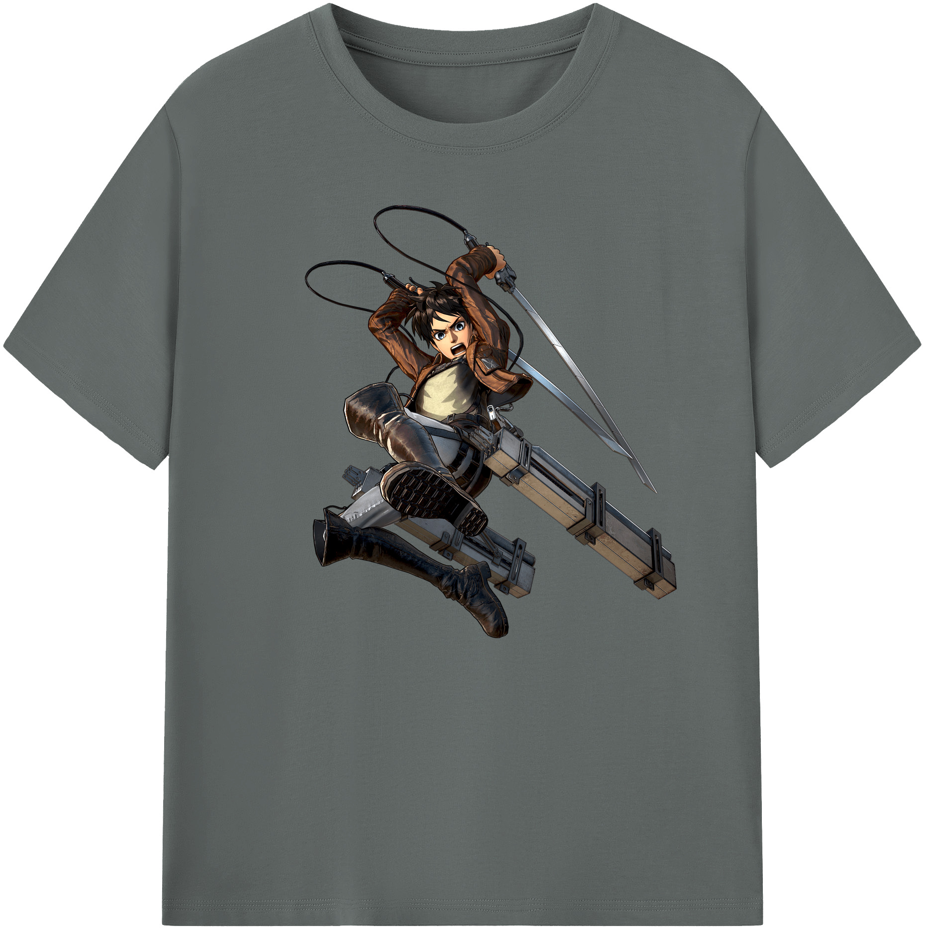 （画像用） 進撃の巨人 エレン･イェーガー Attack on Titan Eren Jäger 綿100％ メンズ半袖Tシャツ｜肌触りやわらか＆通気性